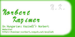 norbert kazimer business card